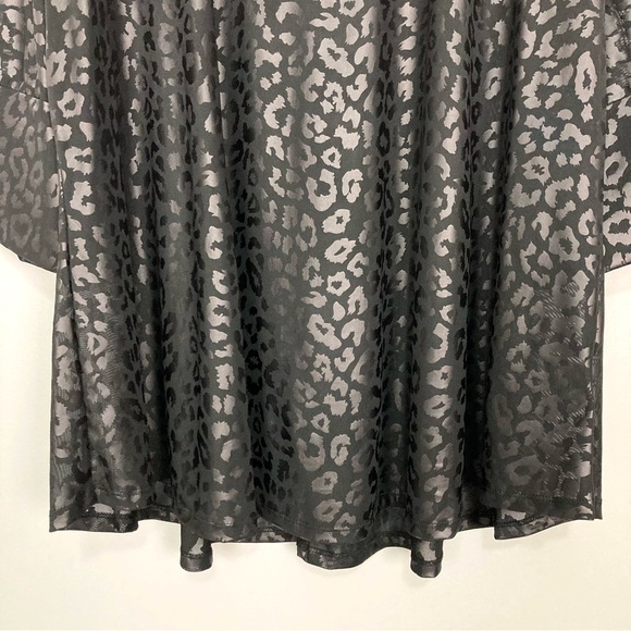 Kozan Juliet Leopard Mesh Top Women’s Size 2X Lightweight Relaxed Fit A-Line - Picture 4 of 8